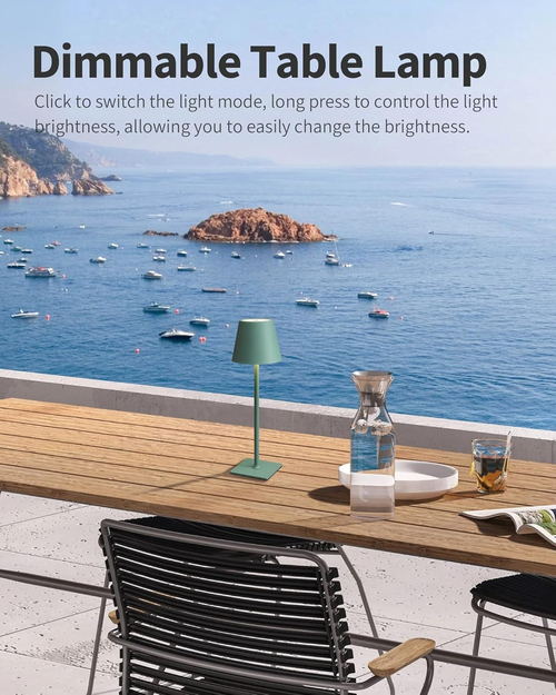 Two Pack Cordless LED Table Lamp 5000mAh Battery Portable Dimmable - Image 2