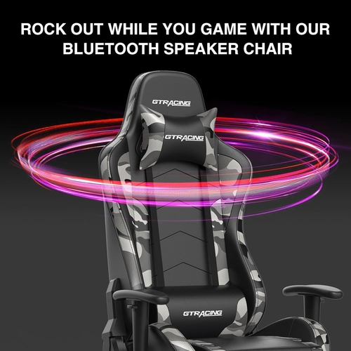 Gaming Chair With Bluetooth Speakers And Footrest Blue - Image 10