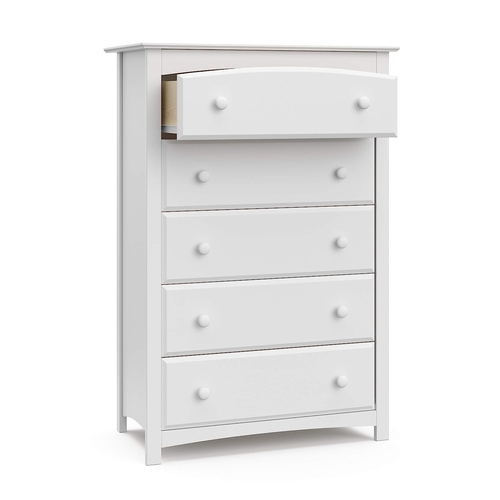 White Storkcraft Kenton 5 Drawer Dresser For Nursery - Image 3