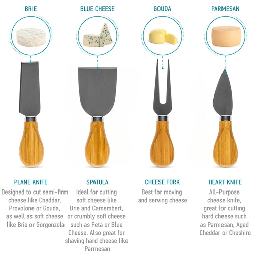 Bamboo Cheese Board and Knife Set - 10 Inch Swiveling Charcuterie - Image 12