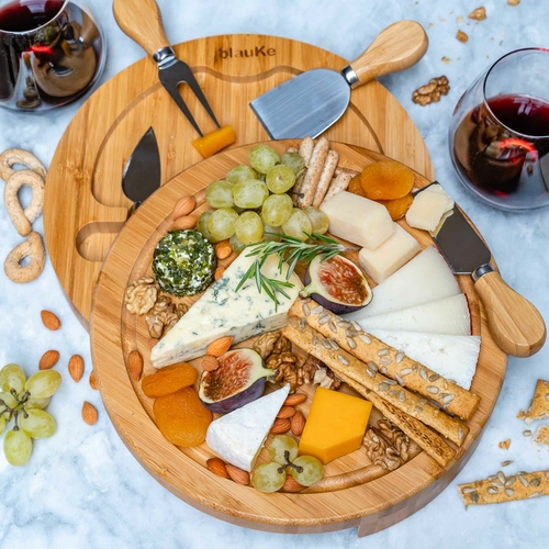 Bamboo Cheese Board and Knife Set - 10 Inch Swiveling Charcuterie - Image 8