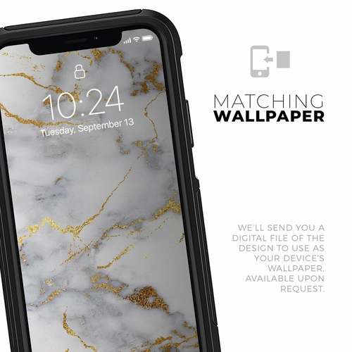 Marble & Digital Gold Foil V2 - Skin Kit for the iPhone OtterBox Cases - Image 3