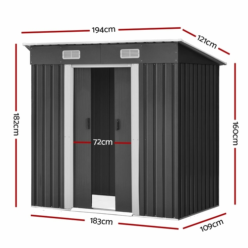 Giantz Garden Shed Outdoor Storage Sheds Tool Workshop 1.94x1.21M - Image 2