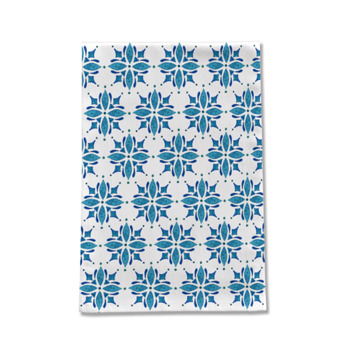 Blue Tile Tea Towel - Image 2