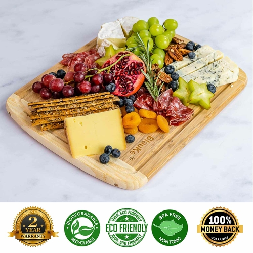 Large Wood Cutting Board for Kitchen 14x11" - Bamboo Chopping Board - Image 2