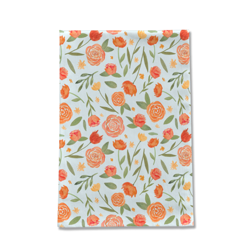 Burnt Orange Floral Tea Towel - Image 2