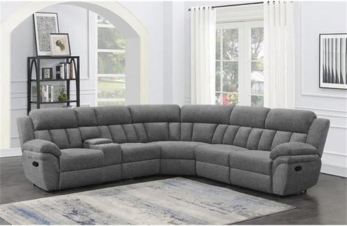 Bahrain 6 Piece Charcoal Motion Sectional Sofa Living Room - Image 2