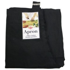 Kitchen Basics 70414 3 Black John Ritzenthaler Cooks Apron  14 in. x 1