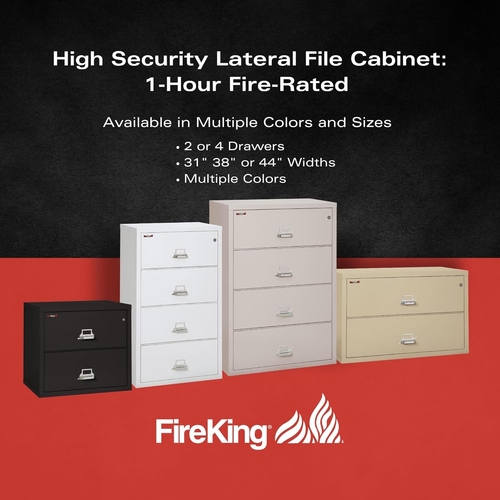 White 4 Drawer Fire Safe Lateral File Cabinet 1 Hour - Image 7