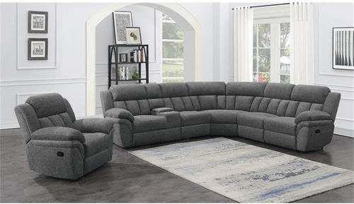 Bahrain 6 Piece Charcoal Motion Sectional Sofa Living Room