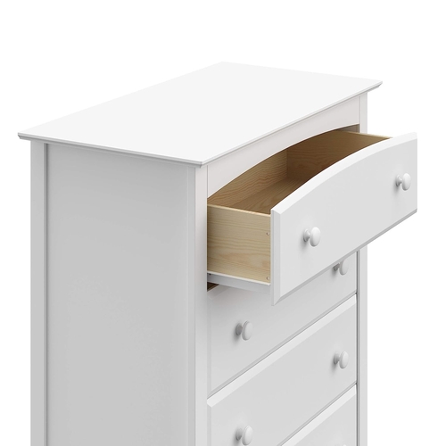 White Storkcraft Kenton 5 Drawer Dresser For Nursery - Image 5