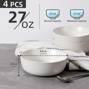 Ceramic Bowls For Kitchen, 27oz  Bowl Set Of 4  For Cereal, Salad, Pas