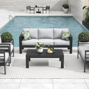 5 Piece Modern Aluminum Outdoor Patio Sectional Set