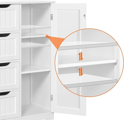 White Floor Cabinet With Four Drawers For Entryway Use - Image 7