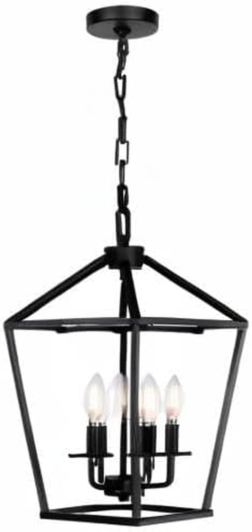 4 Light Black Lantern Chandelier With Adjustable Height - Image 8