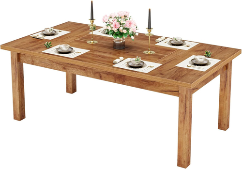 70.87 Inch Wood Dining Table Farmhouse Thickened Legs - Image 8