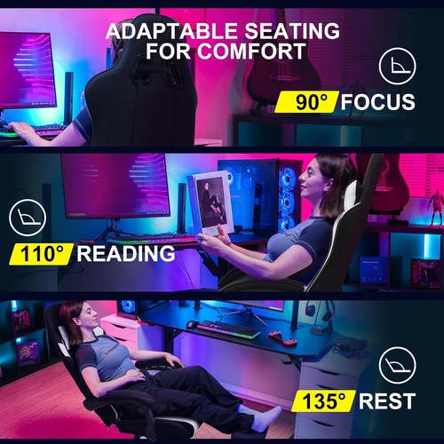 Ergonomic Gaming Chair With Footrest And Lumbar Support - Image 7