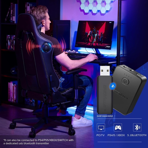 Gaming Chair With Bluetooth Speakers And Footrest Blue - Image 5