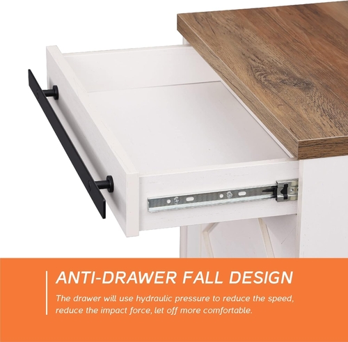 98.4 Inch Wide TV Stand Antique White For Living Room - Image 7