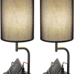 Table Lamp With 3 USB Ports And AC Outlet For Office