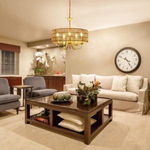Gold 5 Light Rattan Boho Chandelier Pendant Lighting