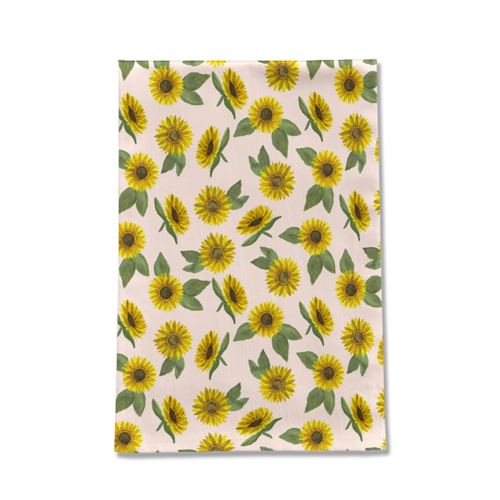 Sunflower Watercolor Tea Towel - Image 2