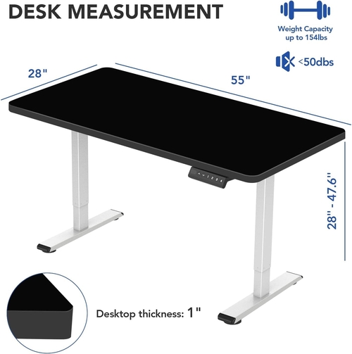 Electric Standing Desk With Memory Controller 55x28 Inches - Image 4