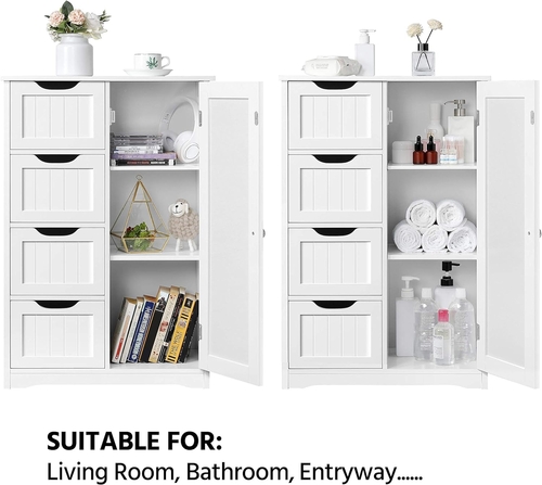 White Floor Cabinet With Four Drawers For Entryway Use - Image 4