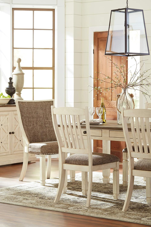 Bolanburg Farmhouse Dining Table Drawers Whitewash Seats 6 - Image 7