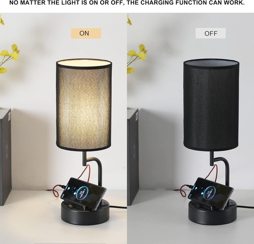 Table Lamp With 3 USB Ports And AC Outlet For Office - Image 5