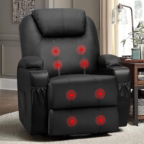 Power Lift Recliner Chair Leather With Massage For Elderly - Image 5