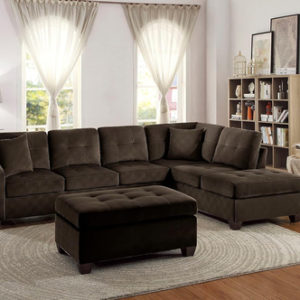 Emilio 2 Piece Reversible Sectional Sofa Chocolate