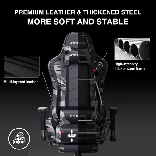 Gaming Chair With Bluetooth Speakers And Footrest Blue - Image 8