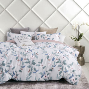 Tess Red/Grey Floral 100% Cotton Reversible Comforter Set