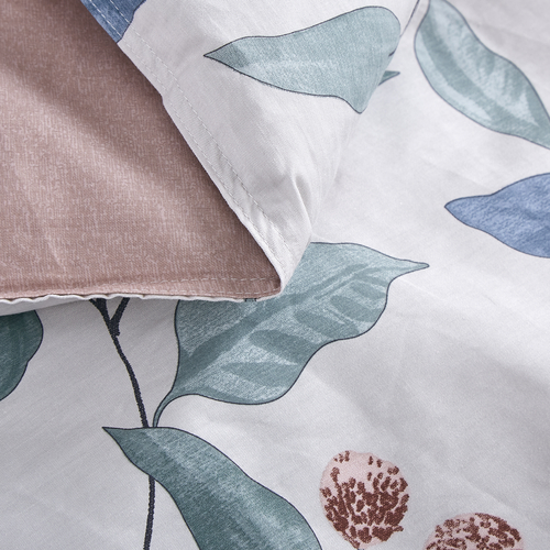 Tess Red/Grey Floral 100% Cotton Reversible Comforter Set - Image 3