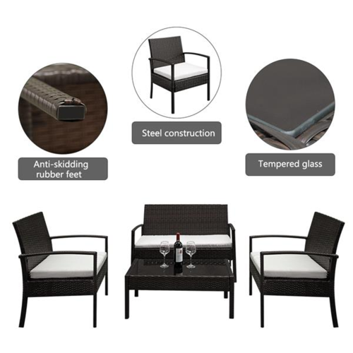 4PCS Rattan Patio Furniture Set - Image 2
