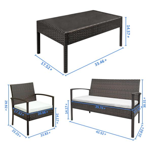 4PCS Rattan Patio Furniture Set - Image 5
