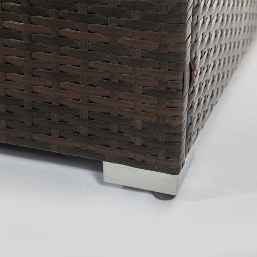 Outdoor Gas Fire Pit Square Dark Brown Wicker Fire Pit Table - Image 5