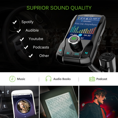 Bluetooth FM Transmitter for Car Bluetooth V3.0 - Image 2