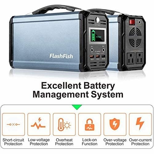 FlashFish 300W Solar Generator 60000mAh Portable Power Station - Image 2
