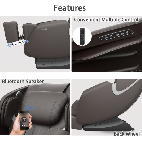 Massage Chair Recliner with Zero Gravity Airbag Bluetooth Speaker - Image 3