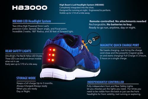 Men's Night Runner Shoes With Built-in Safety Lights - Image 5