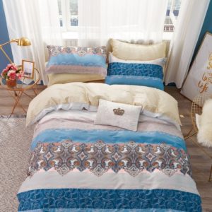 Hannah Blue/Pink Damask Comforter Set