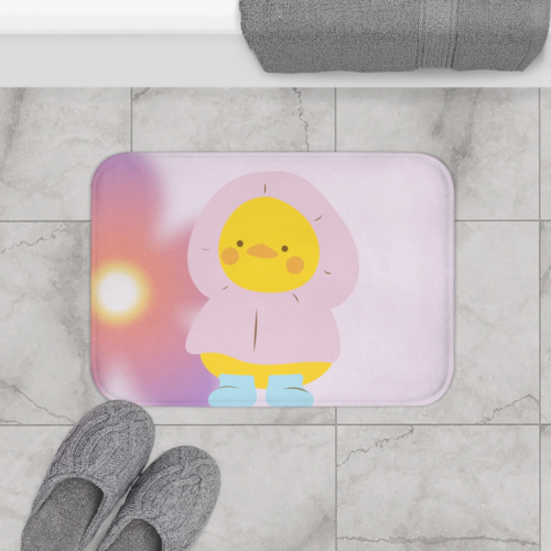 Adorable Baby Duck in Raincoat Bath Mat - Image 2