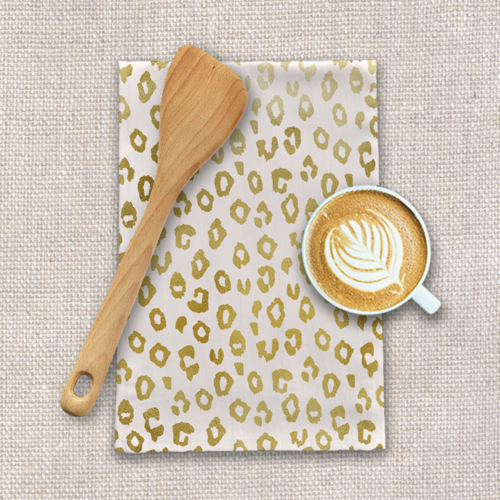 Gold Leopard Print Tea Towel - Image 2