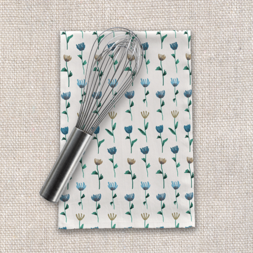 Colorful Ink Flower Tea Towel - Image 2