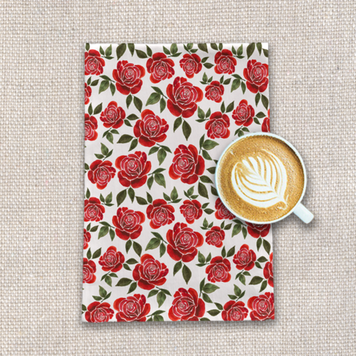Rose Watercolor Tea Towel - Image 2