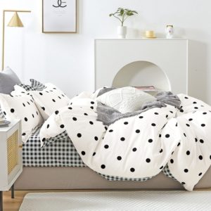 Clark Black and White Polka Dots 100% Cotton Comforter Set