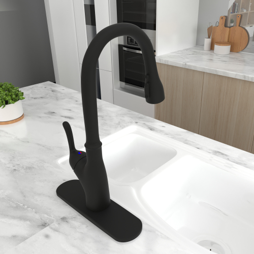 Retro Pull Down Touchless Single Handle Kitchen Faucet - Image 3