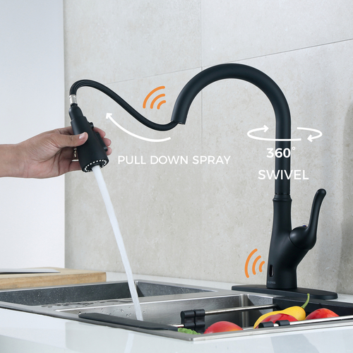 Retro Pull Down Touchless Single Handle Kitchen Faucet - Image 4